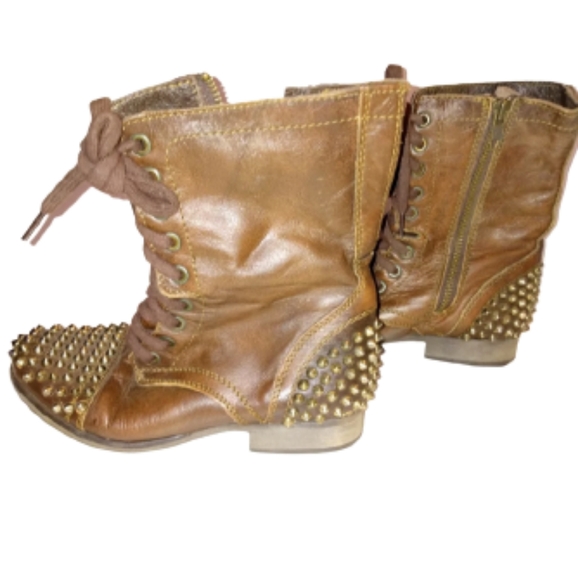 Steve Madden Tarnney Studded Combat Boots - Picture 2 of 7